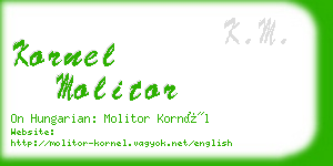 kornel molitor business card